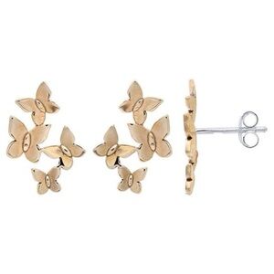 Bronze Butterfly Cluster Earrings